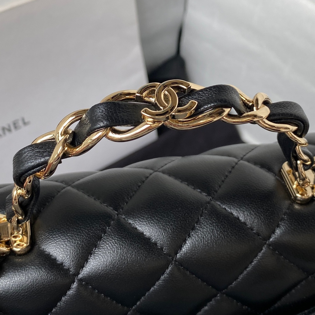 Chanel Mini Classic Handbag With Top Handle 12 × 20 × 6 cm