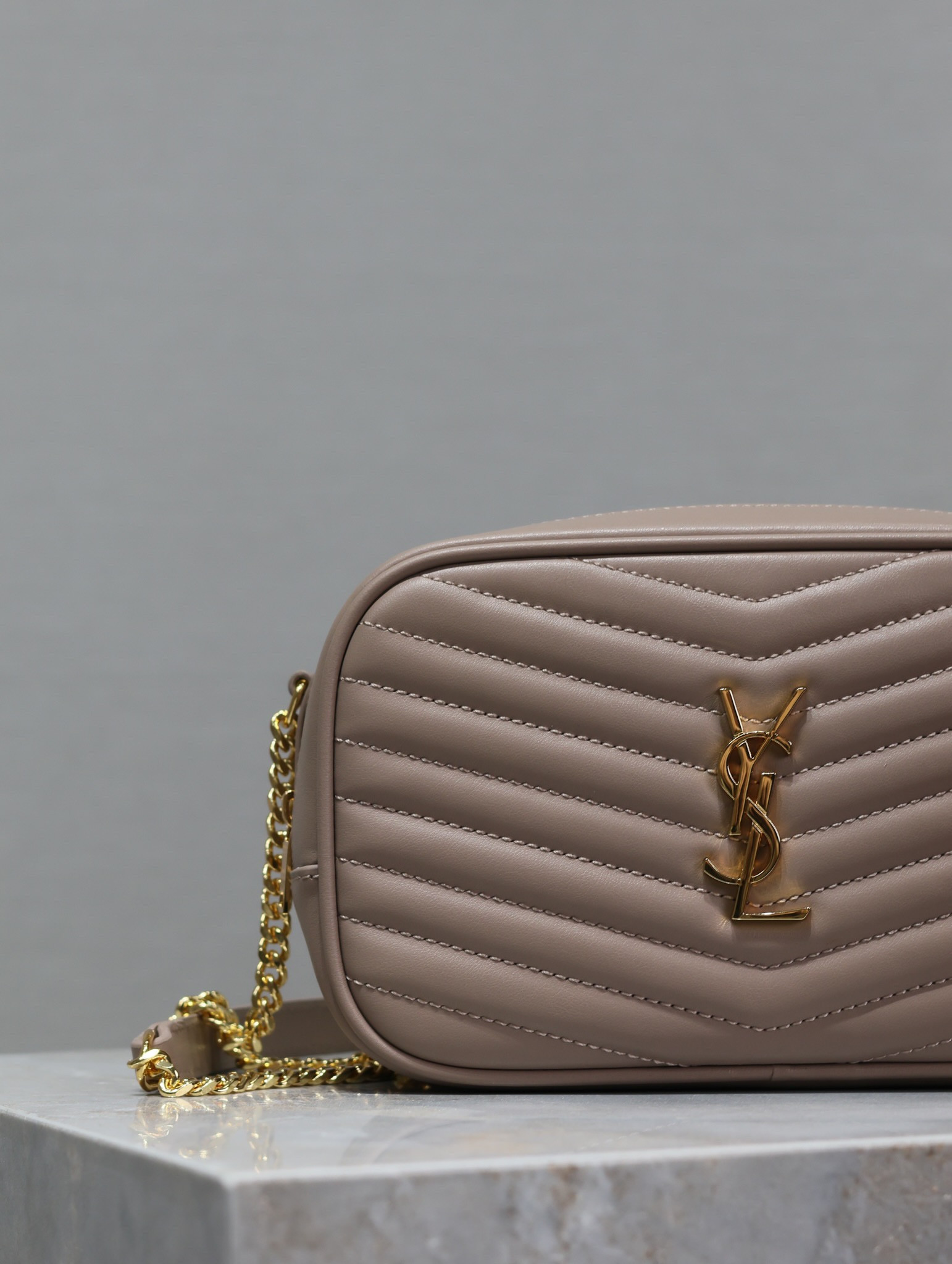 YSL MINI LOU IN QUILTED LEATHER 7.5 X 4.1 X 2 INCHES