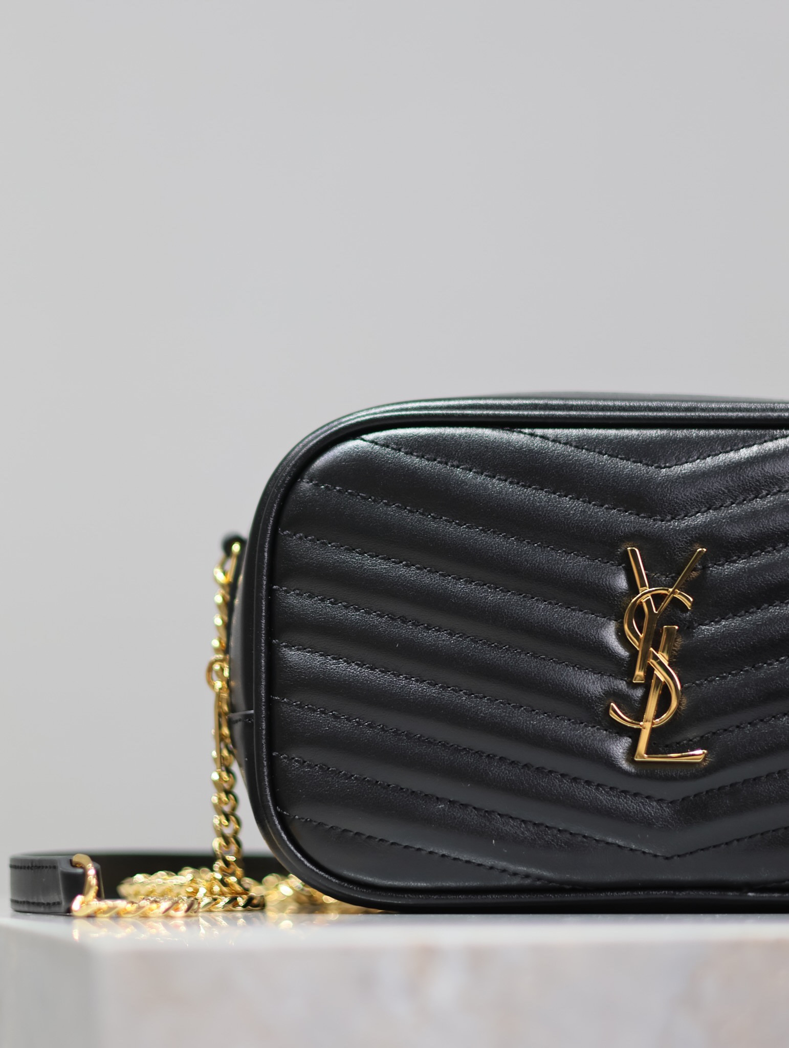 YSL MINI LOU IN QUILTED LEATHER 7.5 X 4.1 X 2 INCHES