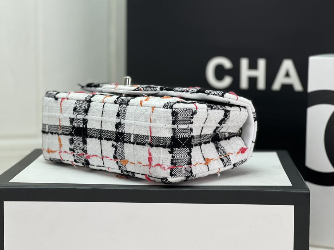 CHANEL MINI CLASSIC 11.12 HANDBAG Tweed & Silver-Tone Metal  4.7 × 7.8 × 2.3 in