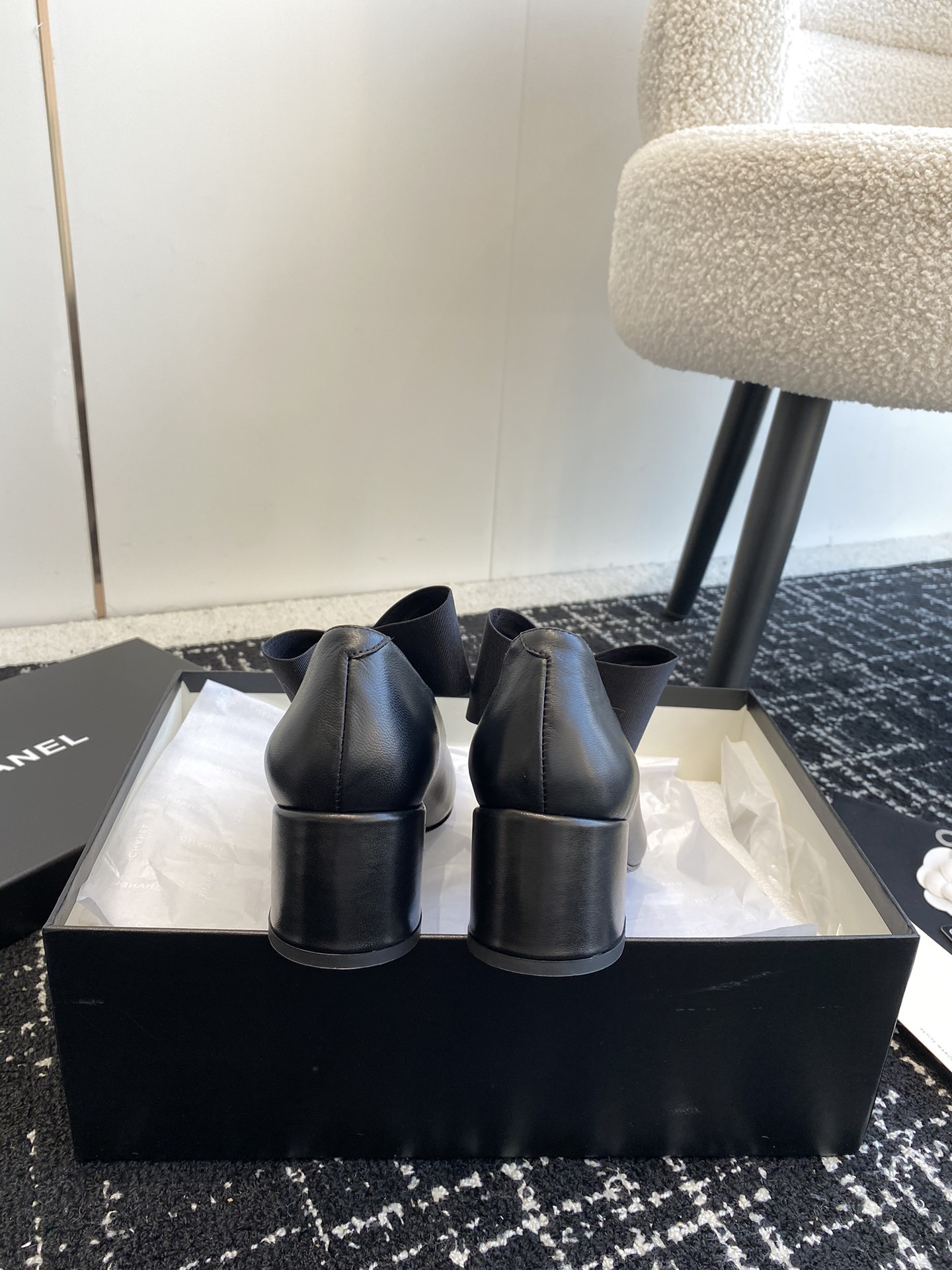 UA CHANEL MARY JANES Calfskin & Grosgrain