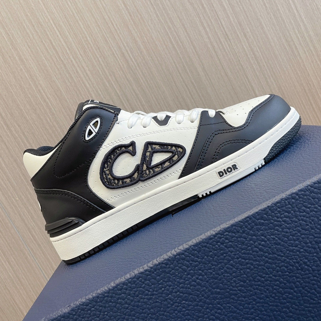UA DIOR B57 Mid-Top Sneaker Black and White