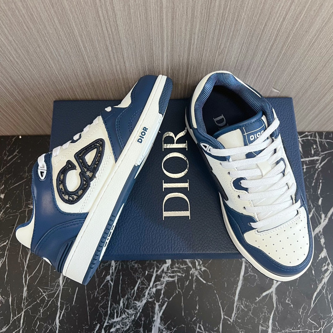 UA DIOR B57 Low-Top Sneaker Navy Blue and White