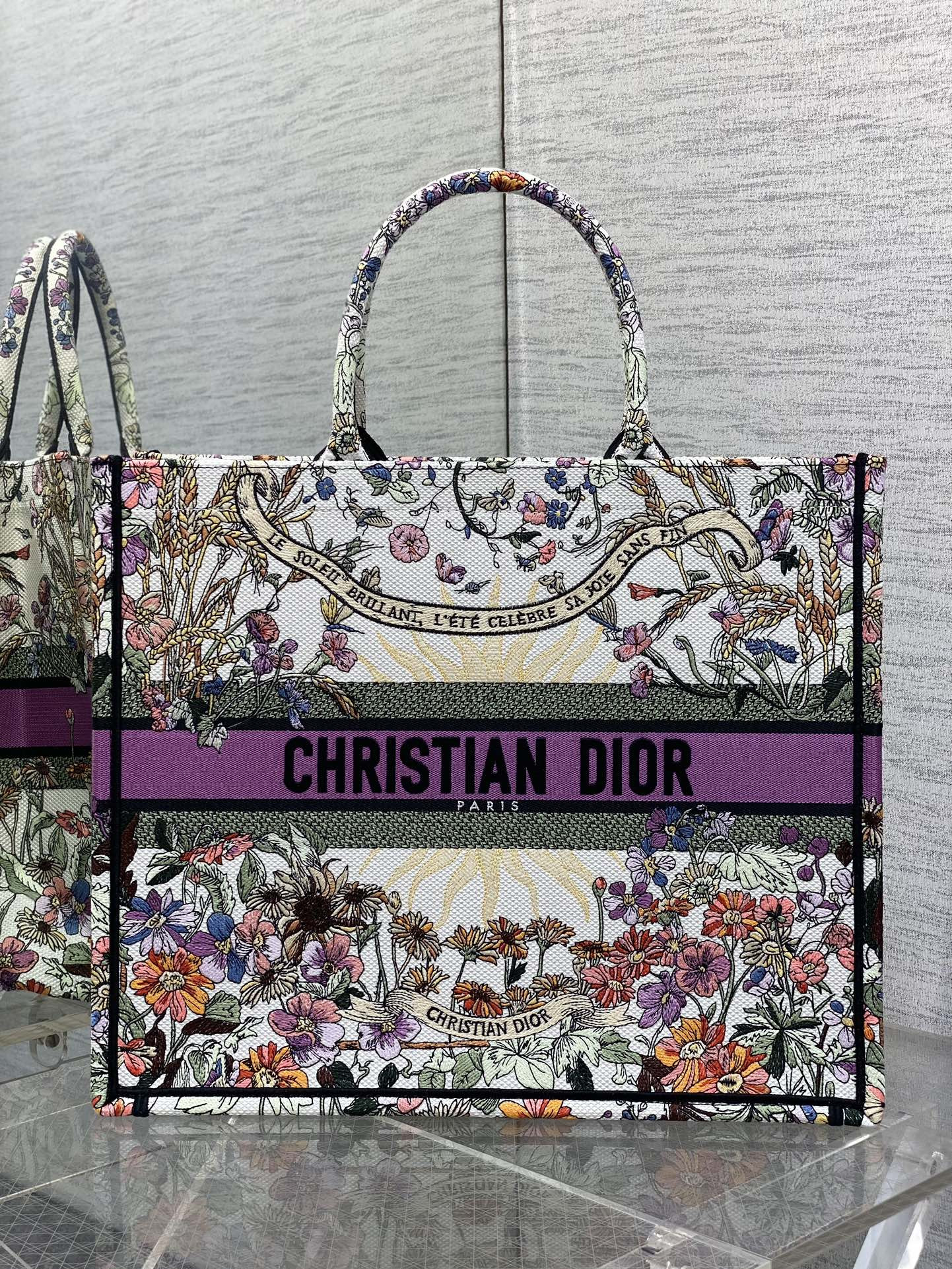 Dior Book Tote  Ecru Multicolor 42x18x35cm