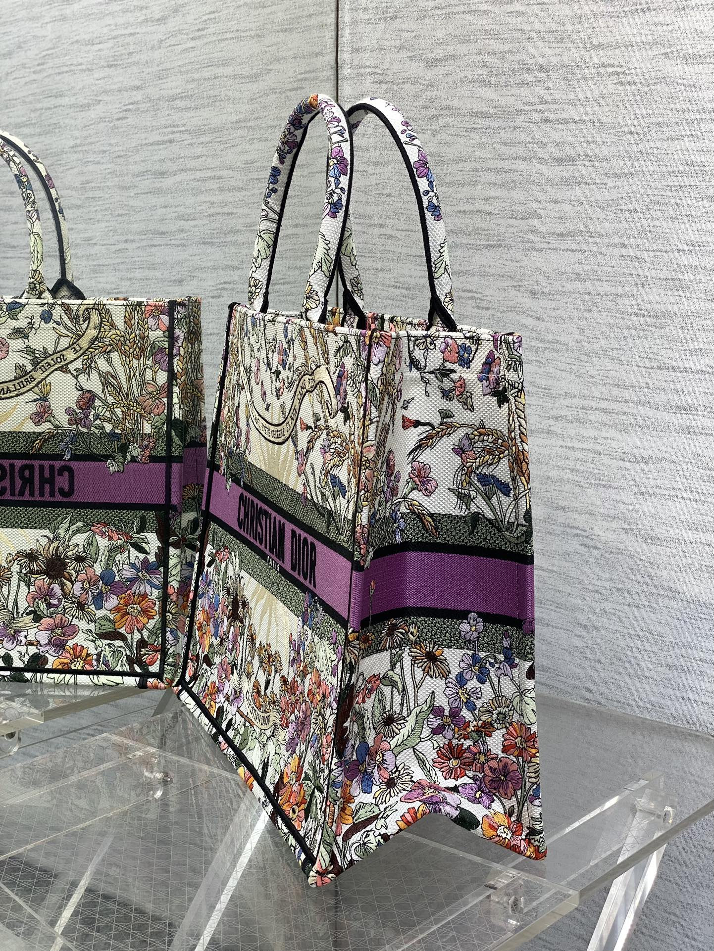Dior Book Tote  Ecru Multicolor 42x18x35cm