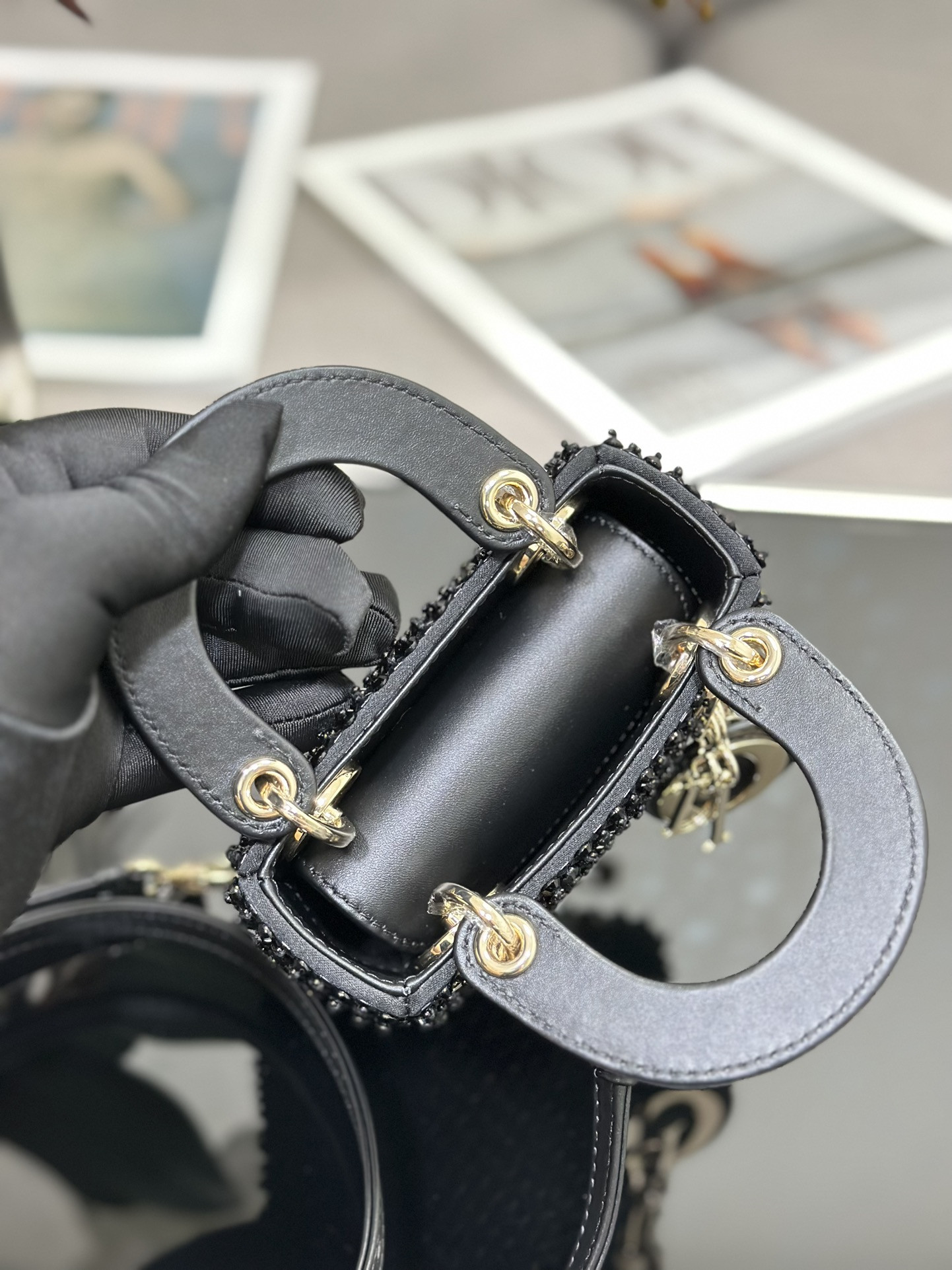 Lady Dior Ultra-Mini Embroidered Micro-Beads 12 x 10.2 x 5 cm