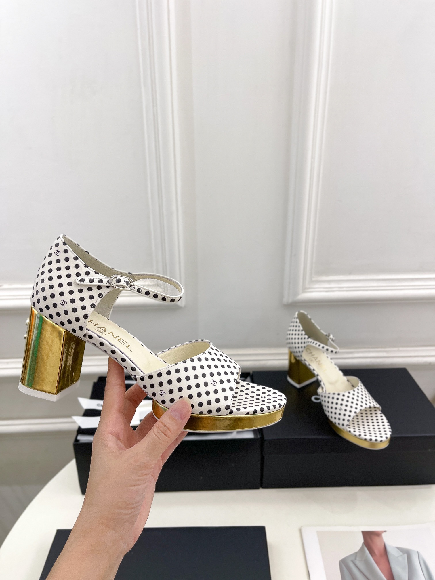 UA CHANEL HEELED SANDALS