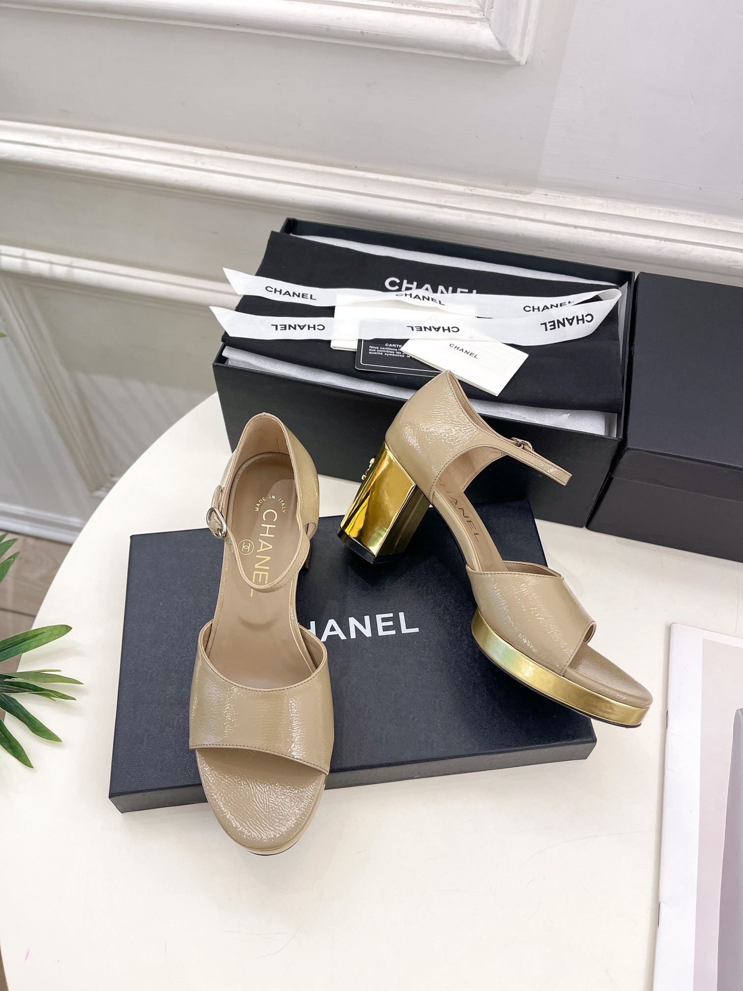 UA CHANEL HEELED SANDALS