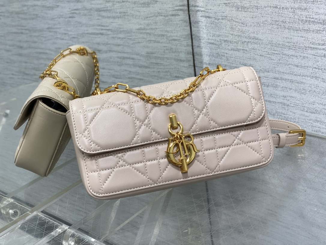 Dior Mini Dior Ange Bag Pink Macrocannage Calfskin 20 x 12 x 5 cm