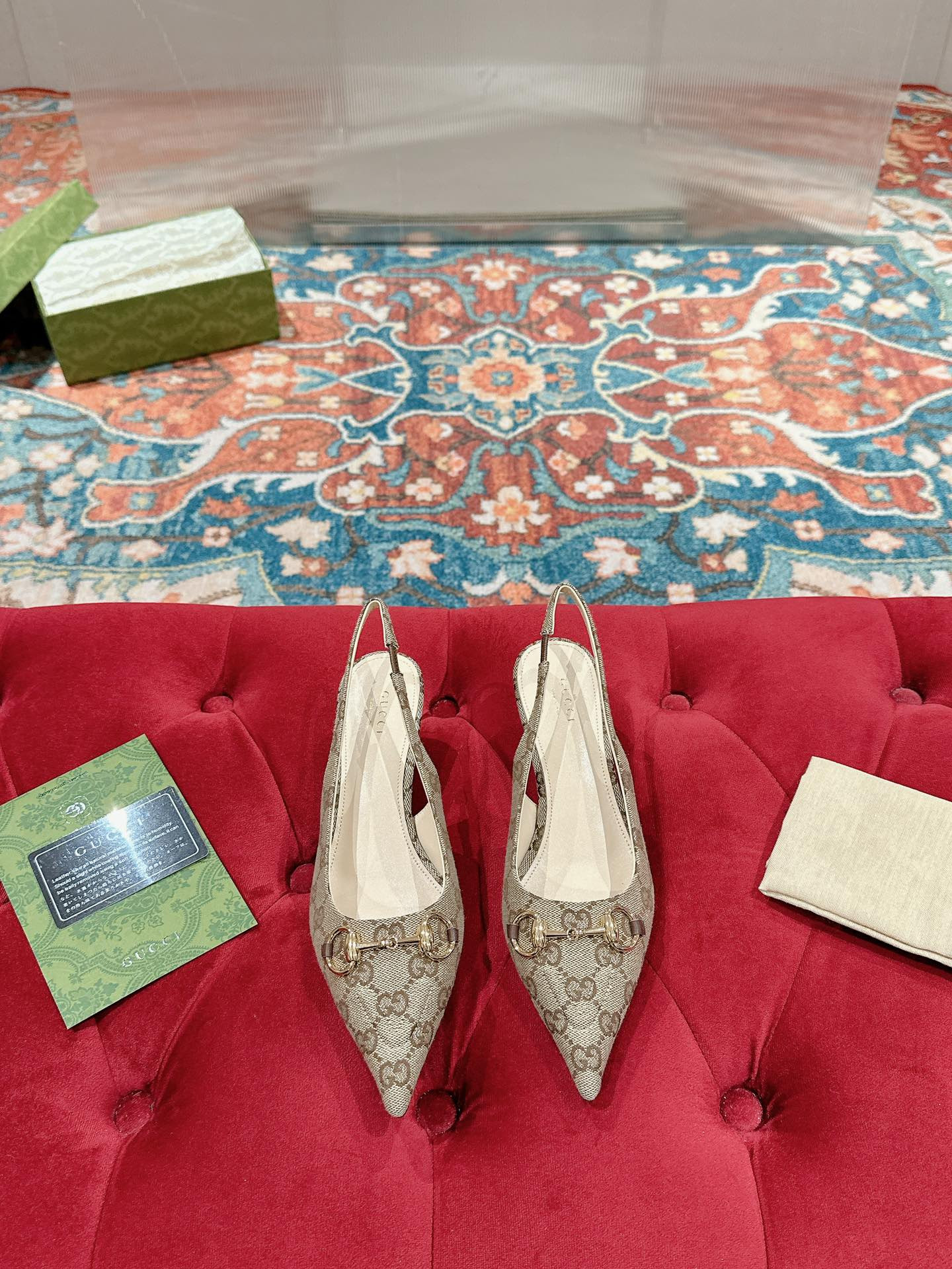 UA GUCCI HORSEBIT SLINGBACK PUMP LOW HEEL