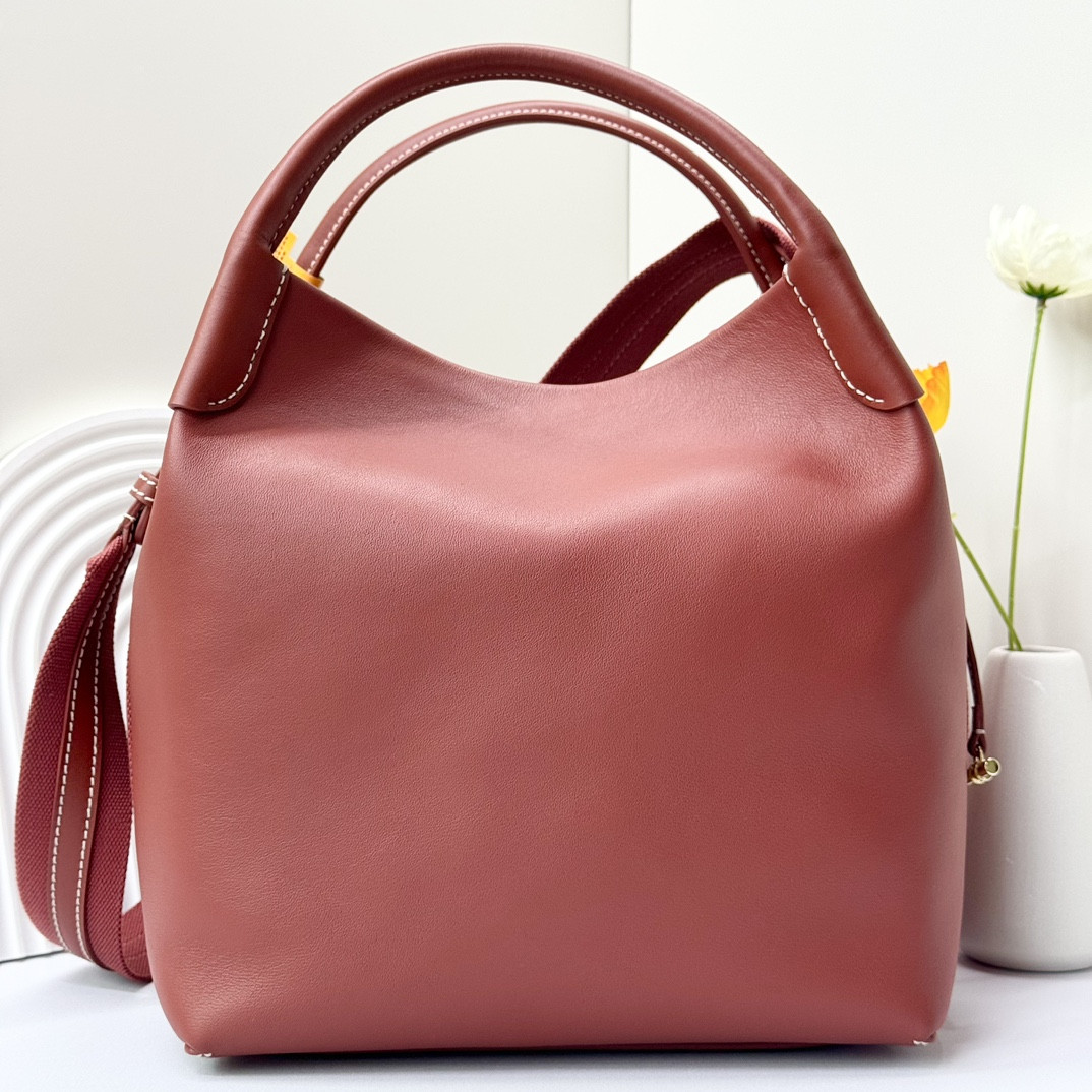 Loro Piana Large Bale Bag Smooth Calfskin 24 x 20 x 27 cm