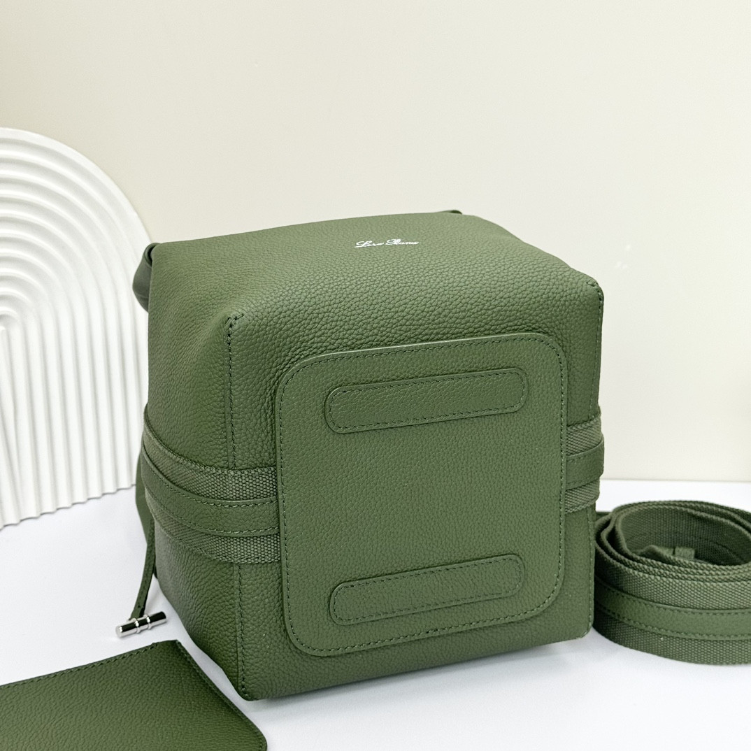 Loro Piana Small Bale Bag Grained Calfskin 17 x 17 x 21 cm