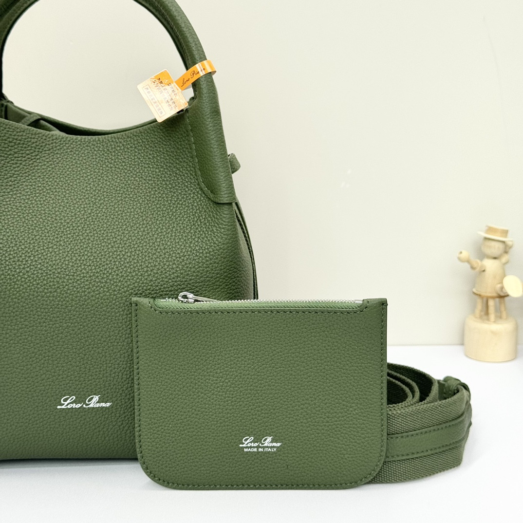 Loro Piana Small Bale Bag Grained Calfskin 17 x 17 x 21 cm