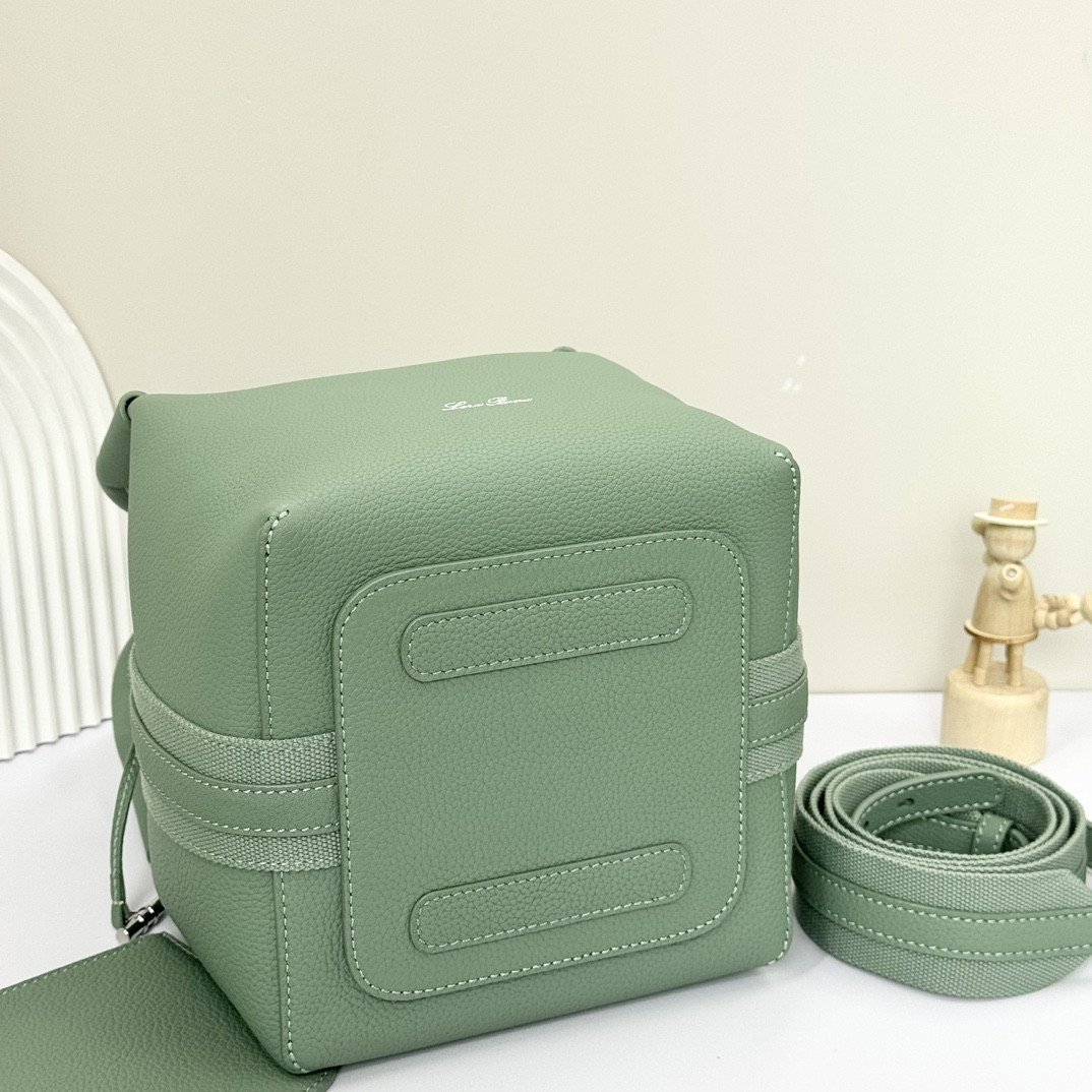 Loro Piana Small Bale Bag Grained Calfskin 17 x 17 x 21 cm