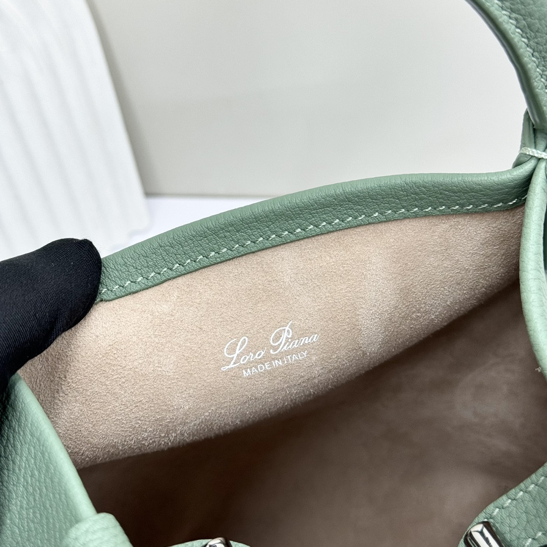 Loro Piana Small Bale Bag Grained Calfskin 17 x 17 x 21 cm