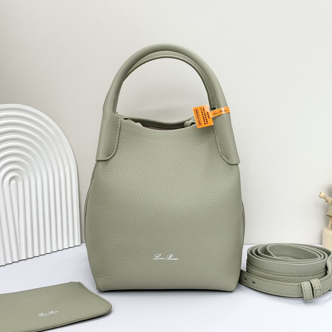 Loro Piana Small Bale Bag Grained Calfskin 17 x 17 x 21 cm