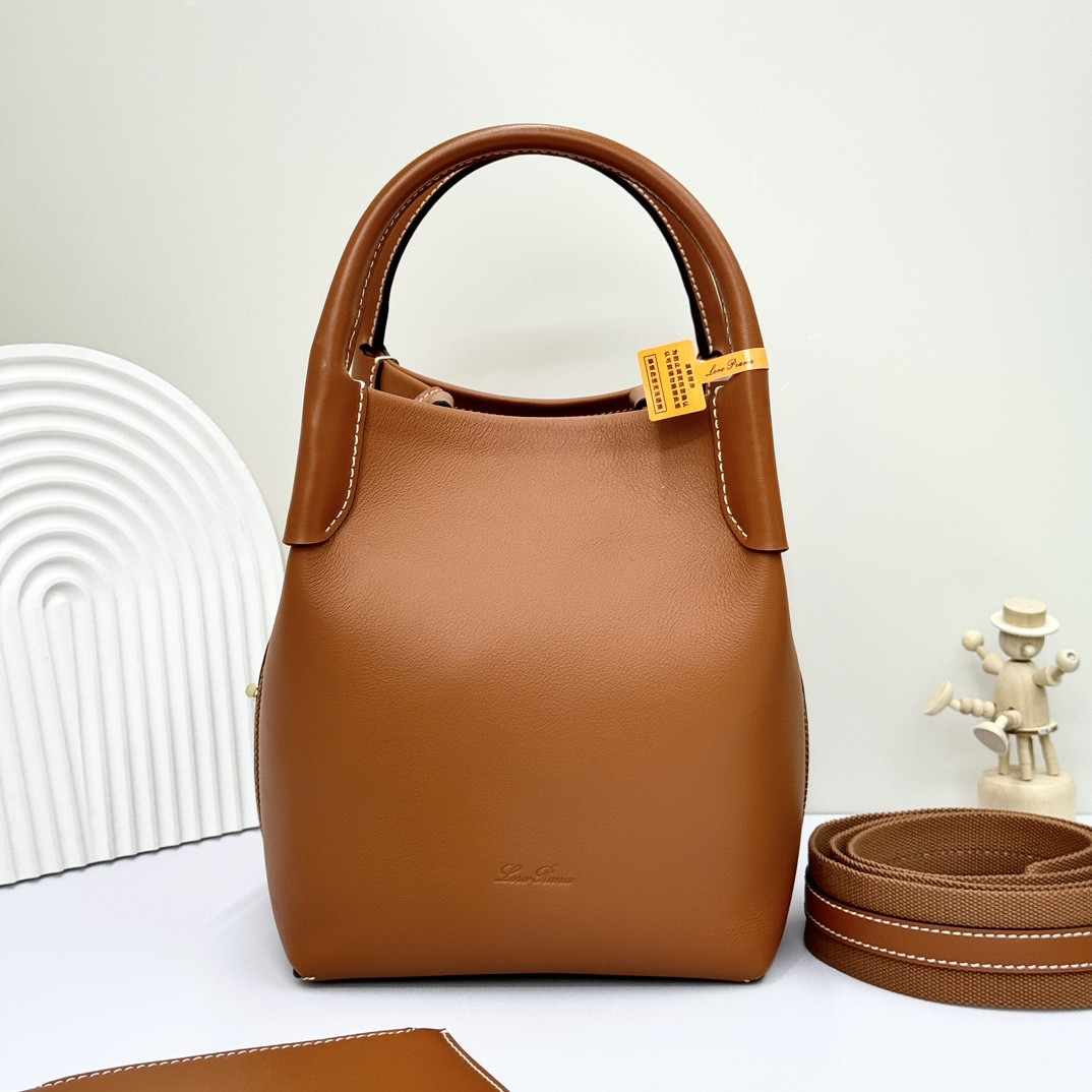 Loro Piana Small Bale Bag Smooth Calfskin 17 x 17 x 21 cm