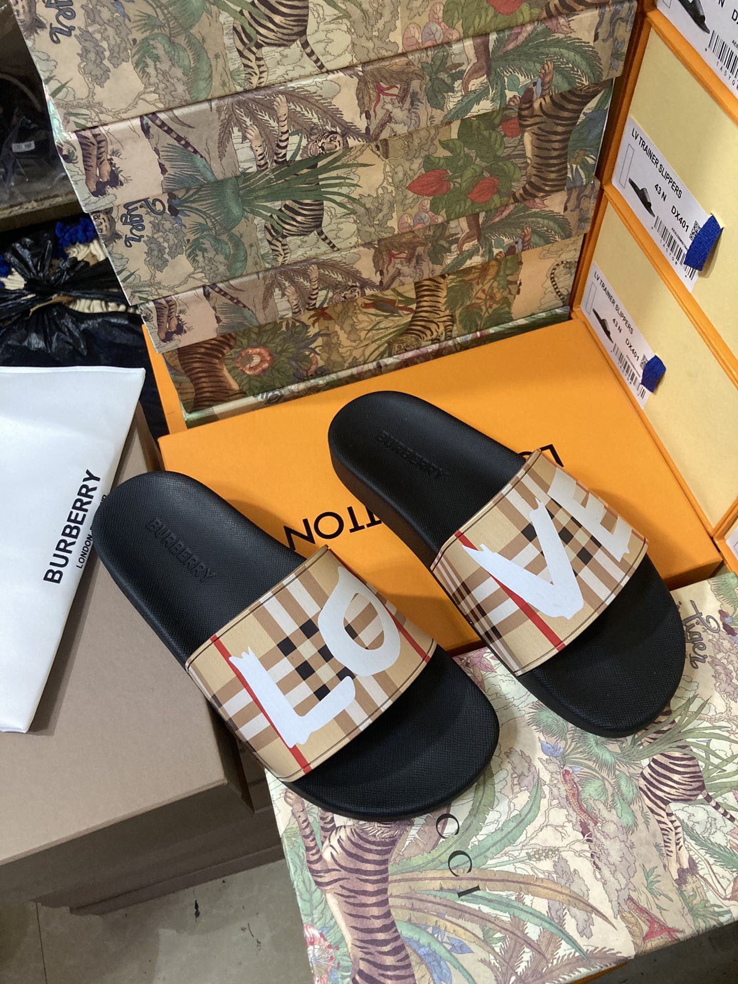 Burberry Check Slides