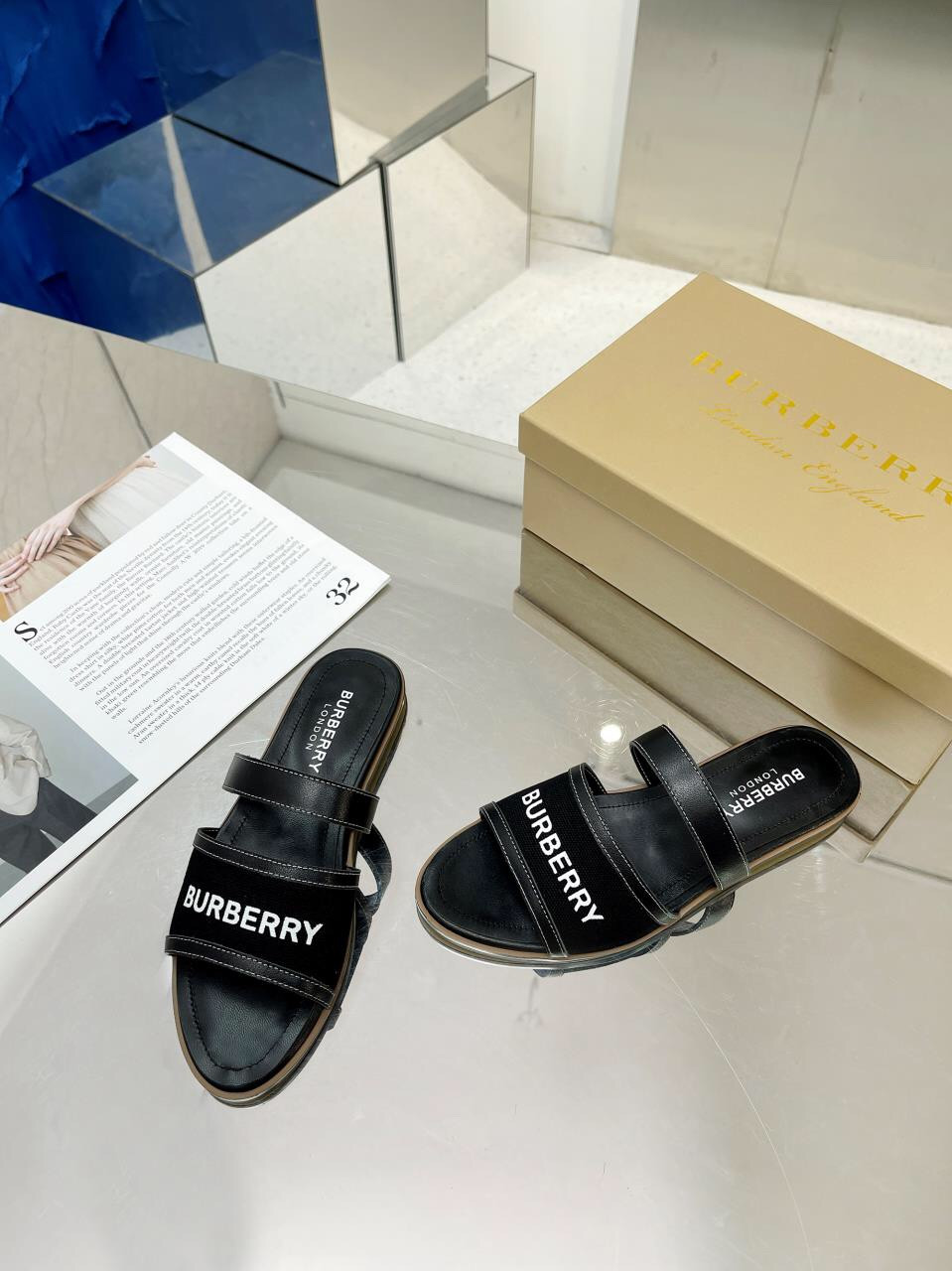UA Burberry Slides