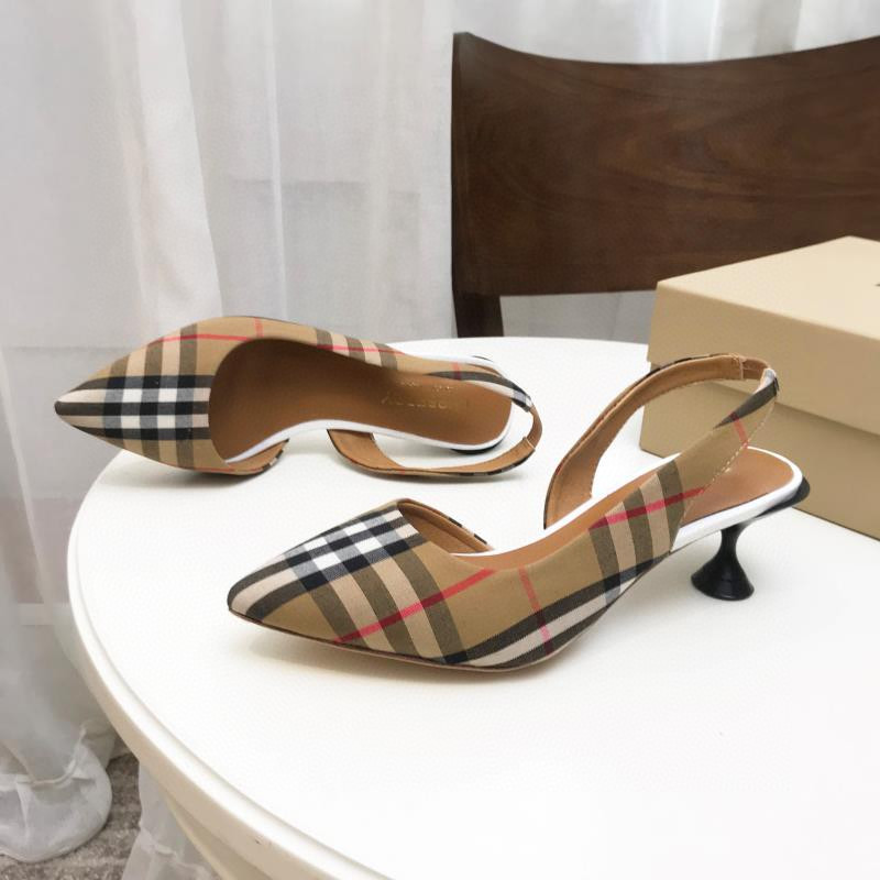UA Burberry Check Slingback Pumps