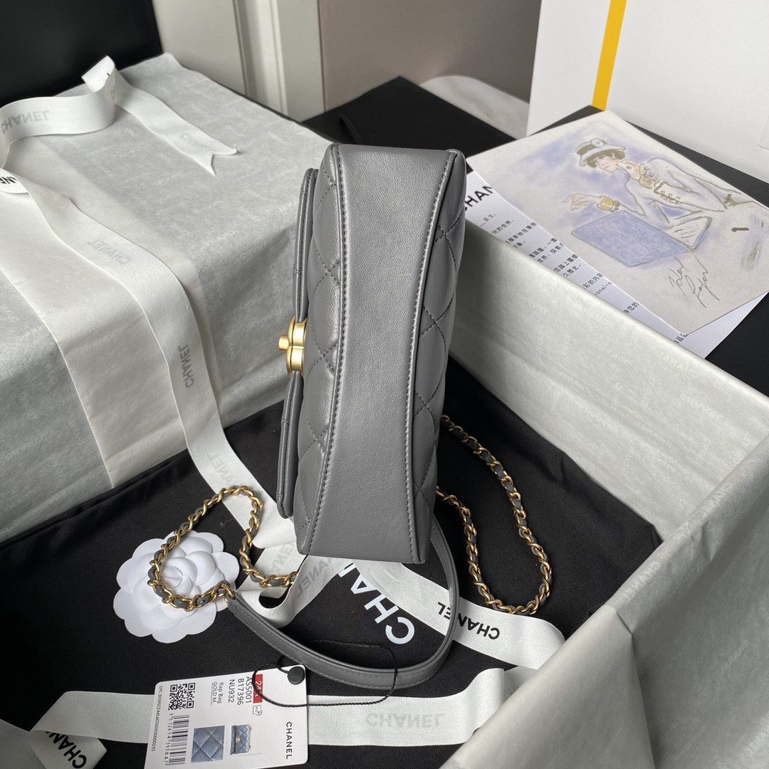 CHANEL MINI FLAP BAG WITH TOP HANDLE 12.5×19×7cm