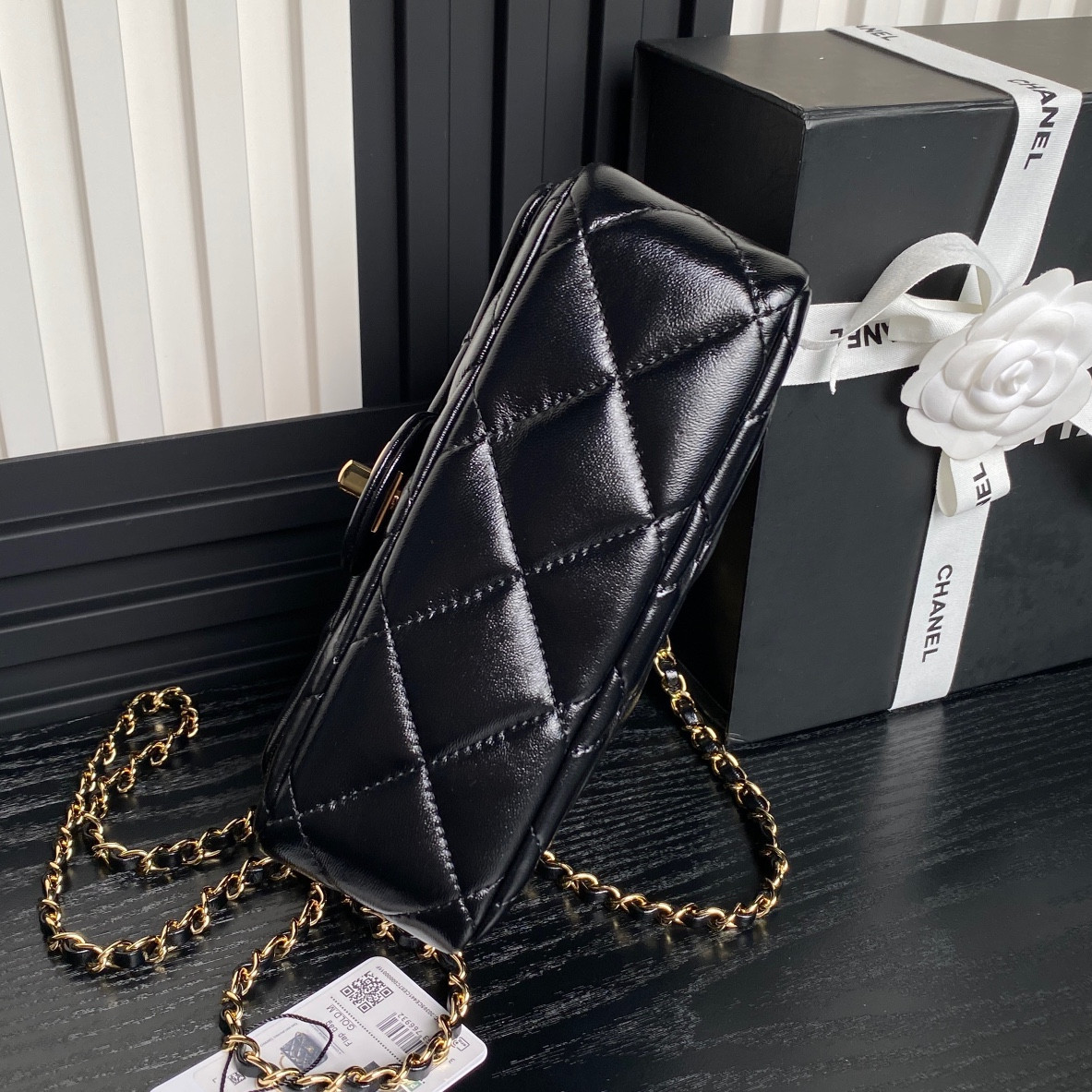 CHANEL MINI FLAP BAG WITH TOP HANDLE 14×19×8.5cm