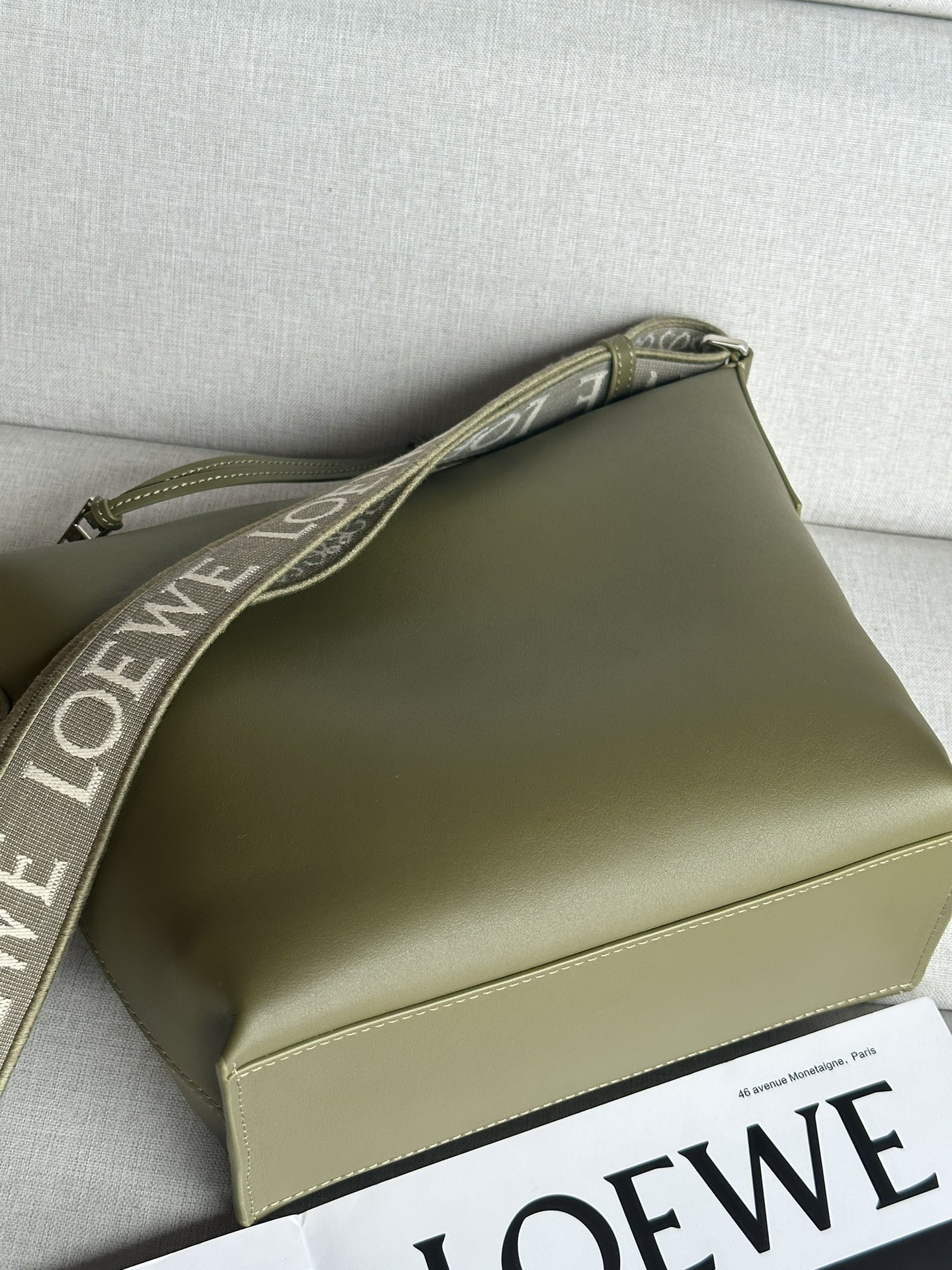 LOEWE Small Cubi crossbody bag in supple smooth calfskin and jacquard 29.5x10.5x22cm