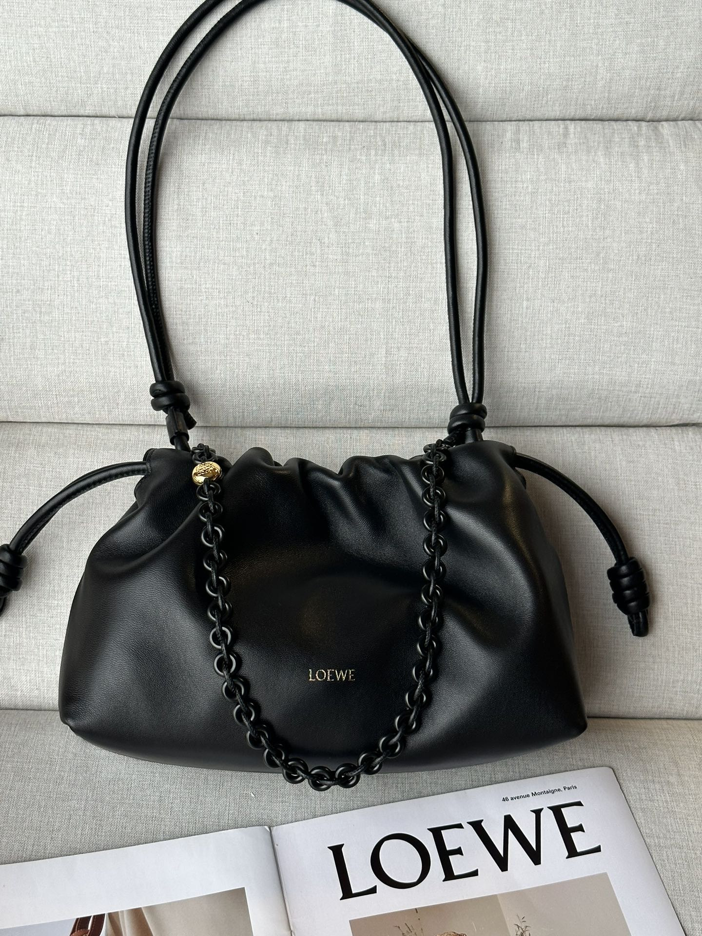 LOEWE Medium Flamenco purse in mellow nappa lambskin 30x10.5x20cm
