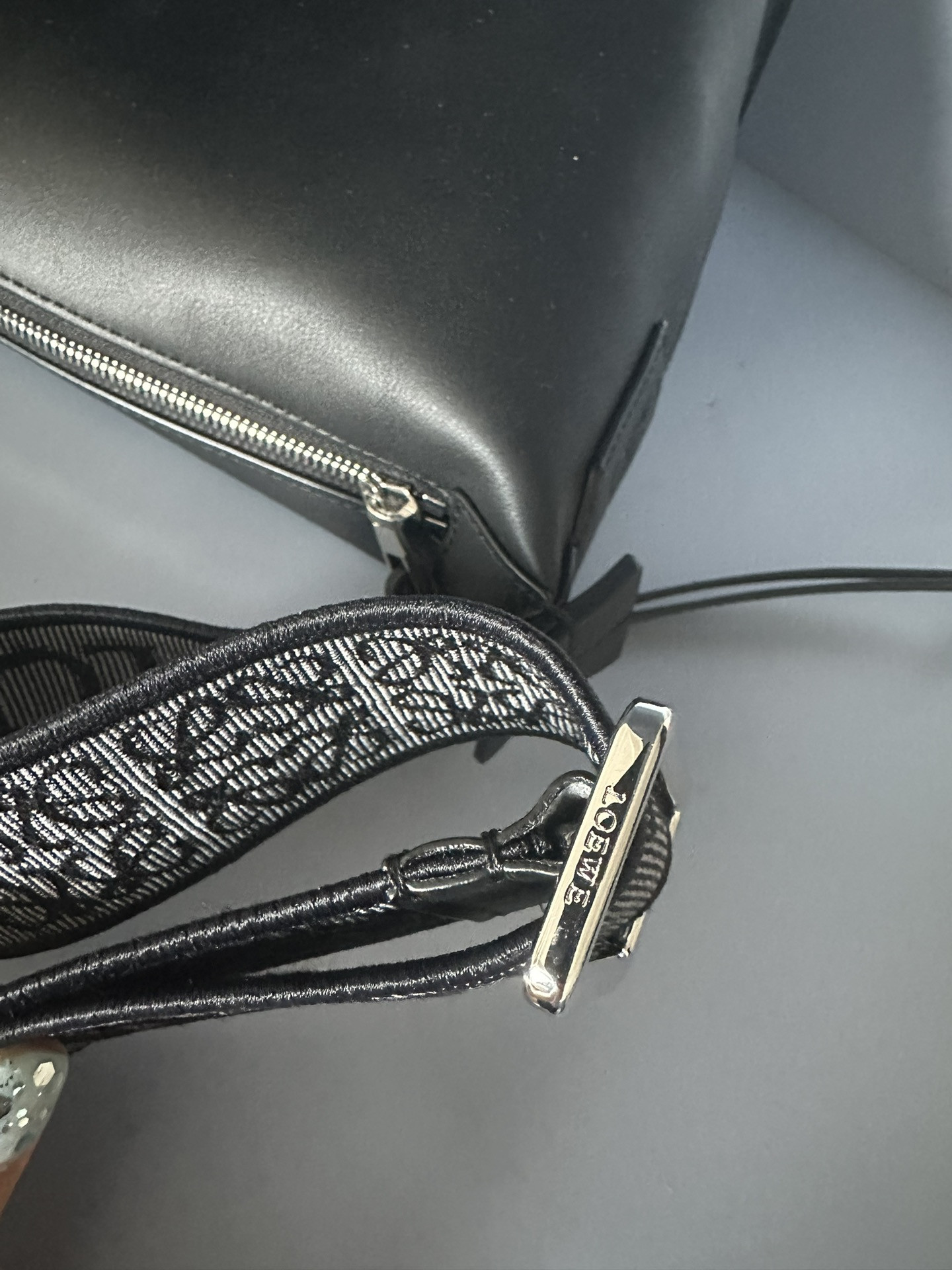 LOEWE Small Cubi crossbody bag in supple smooth calfskin and jacquard 29.5x10.5x22cm