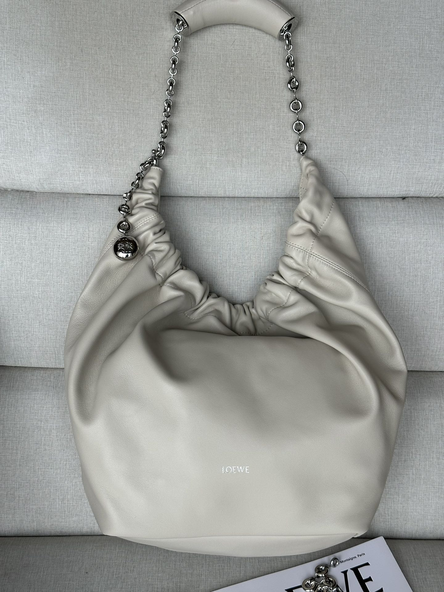 LOEWE Medium Squeeze bag in mellow nappa lambskin 34x33x13.5cm