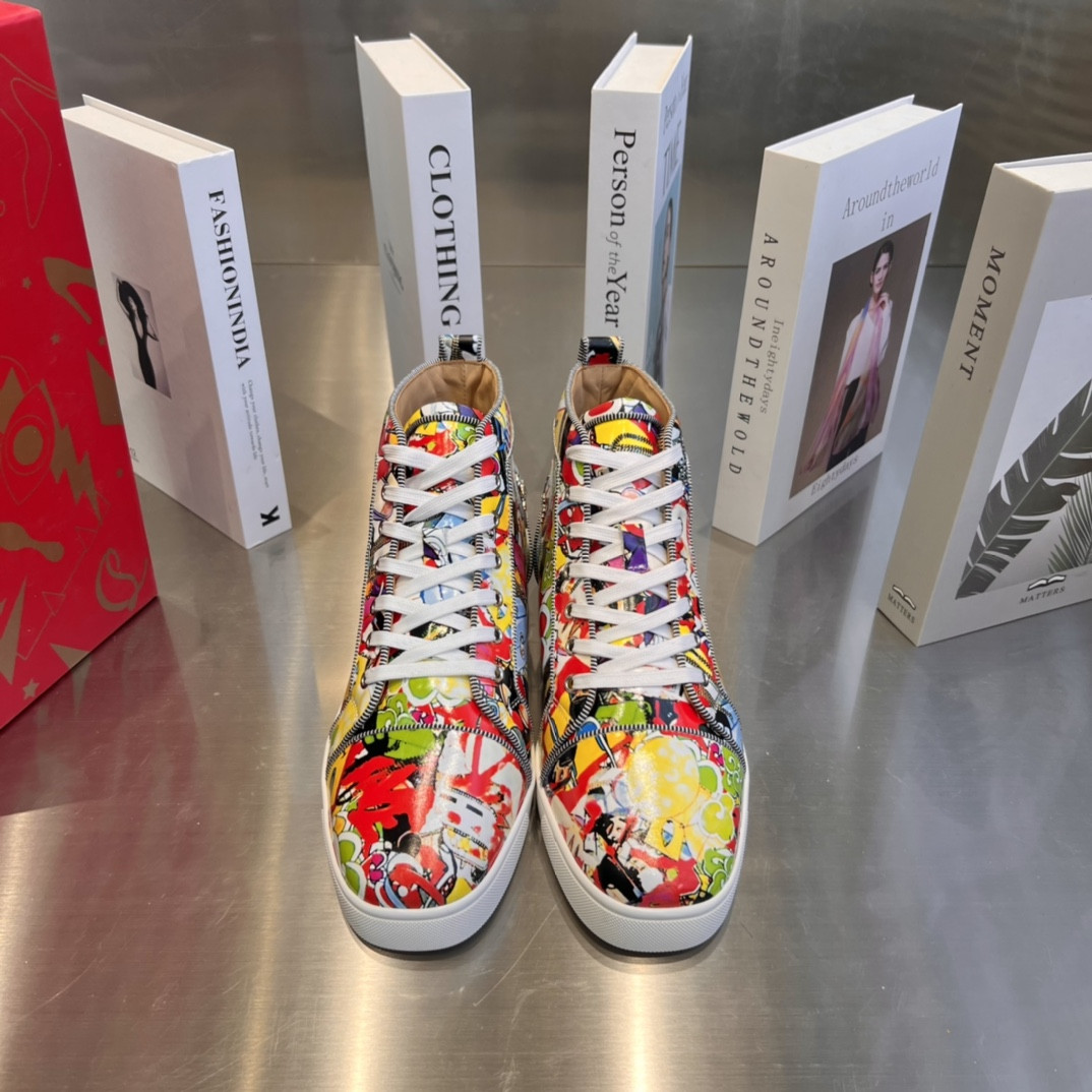 UA Christian Louboutin high-top matte snake print version