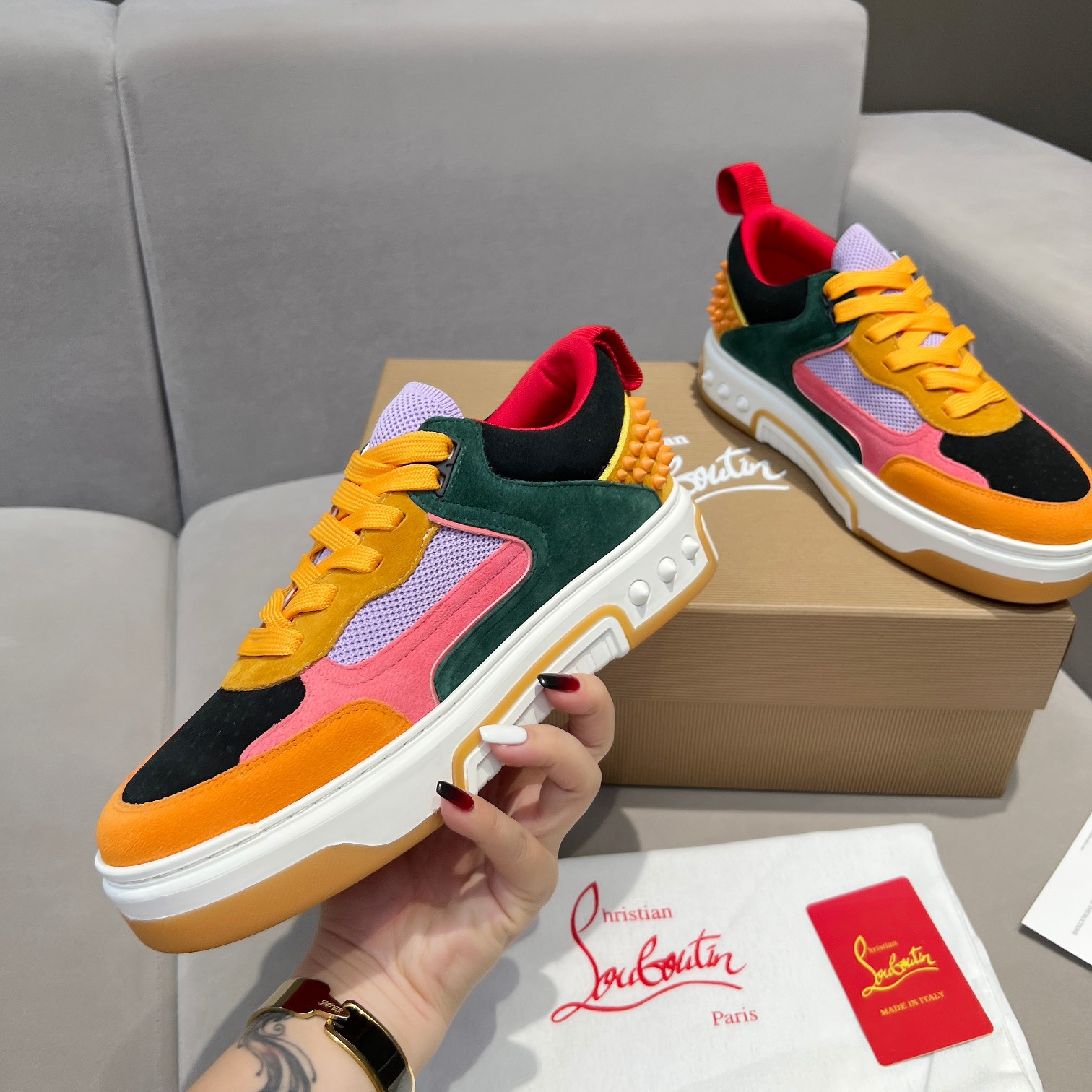 UA Christian Louboutin 2024 [New]ASTROLOUBI Unisex Thick-Soled Sneakers