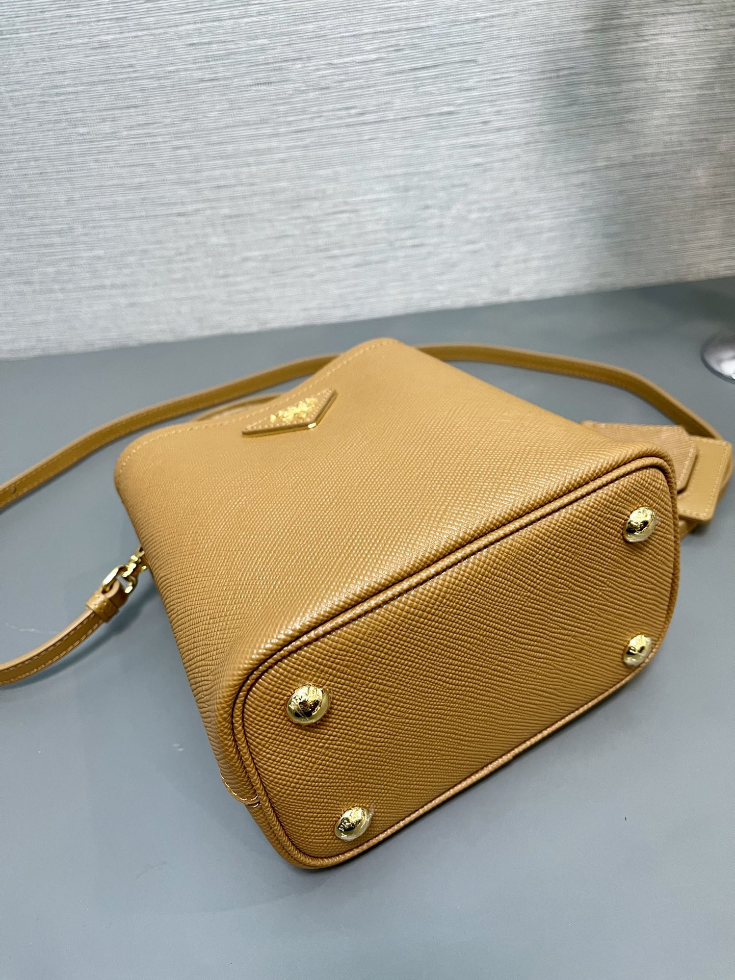 Prada Small Saffiano Leather Prada Panier Bag 18x17x10.5cm