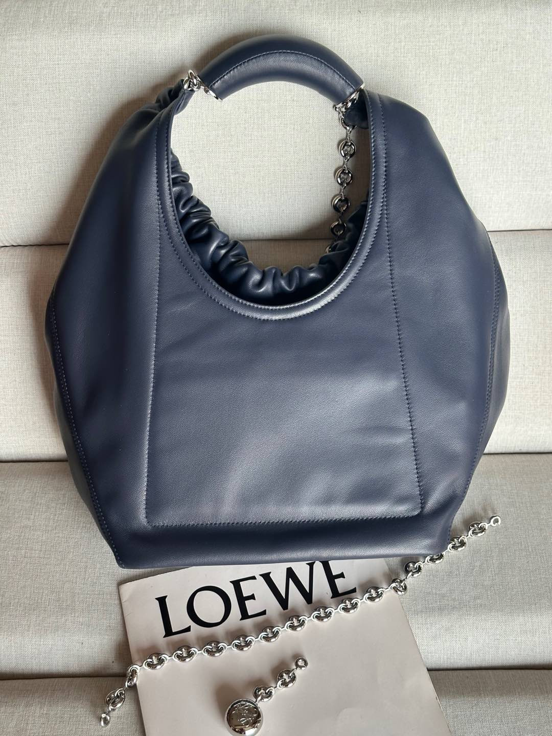 LOEWE Medium Squeeze bag in mellow nappa lambskin 34x33x13.5cm
