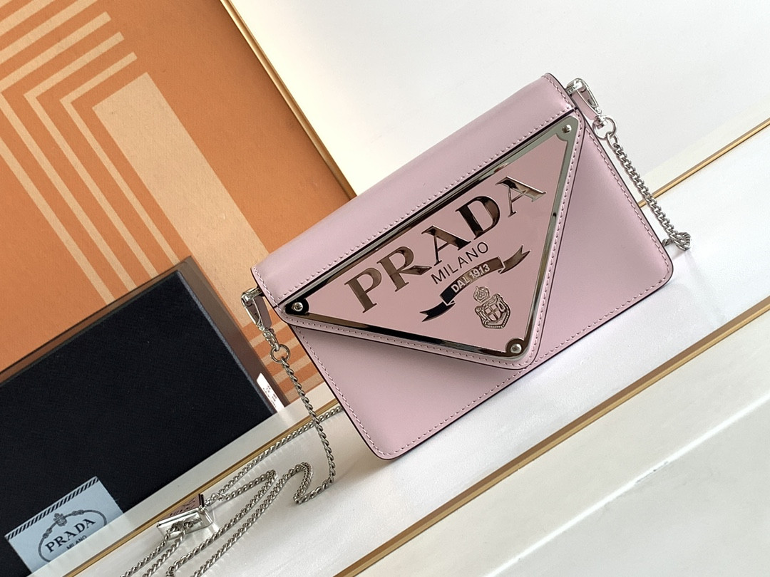 Prada Brushed Leather Shoulder Bag 17x 9.5x3.5cm