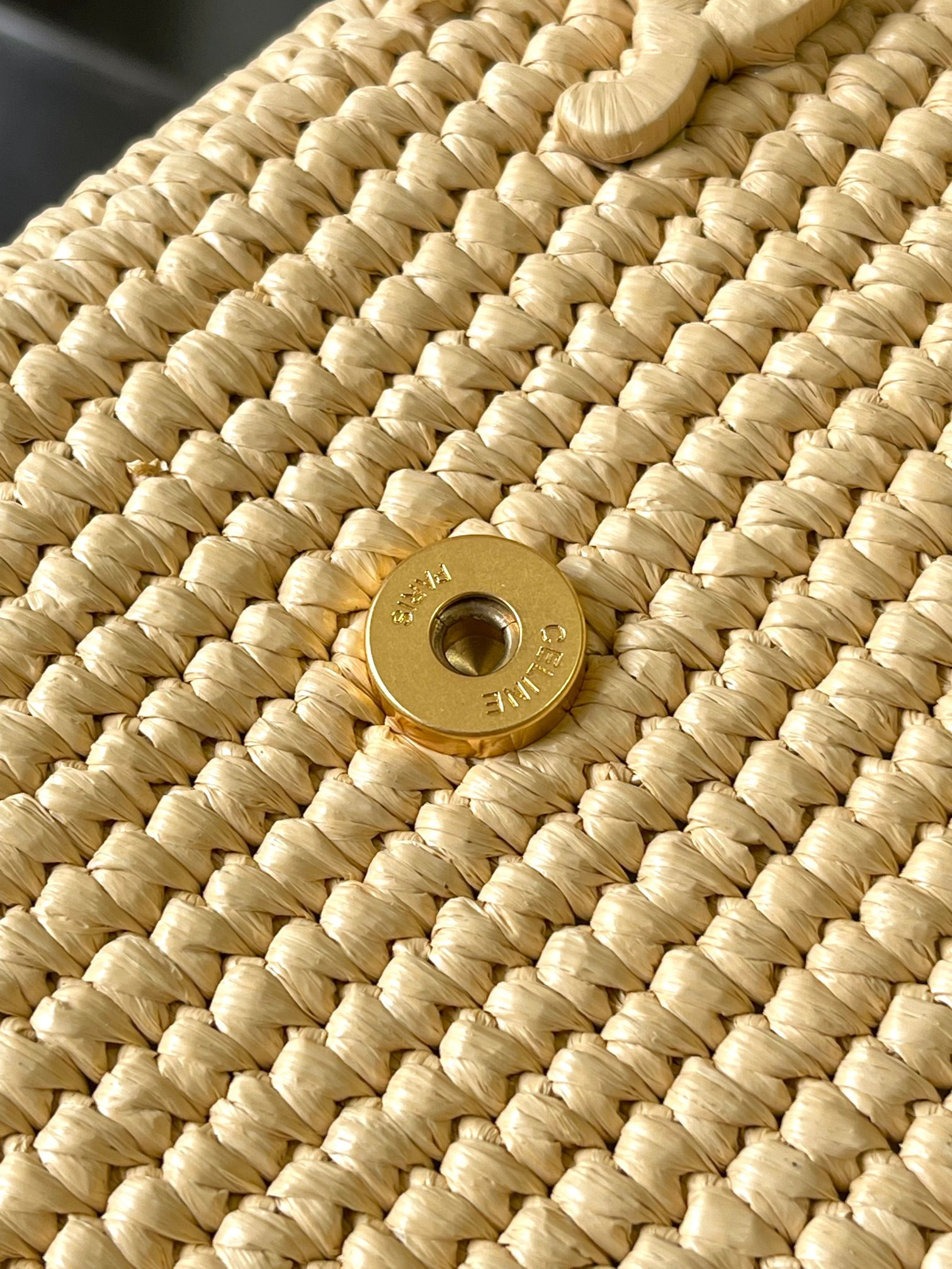 Celine Victoire Medium Bag IN RAFFIA WITH TRIOMPHE EMBROIDERIES 25x17x9cm