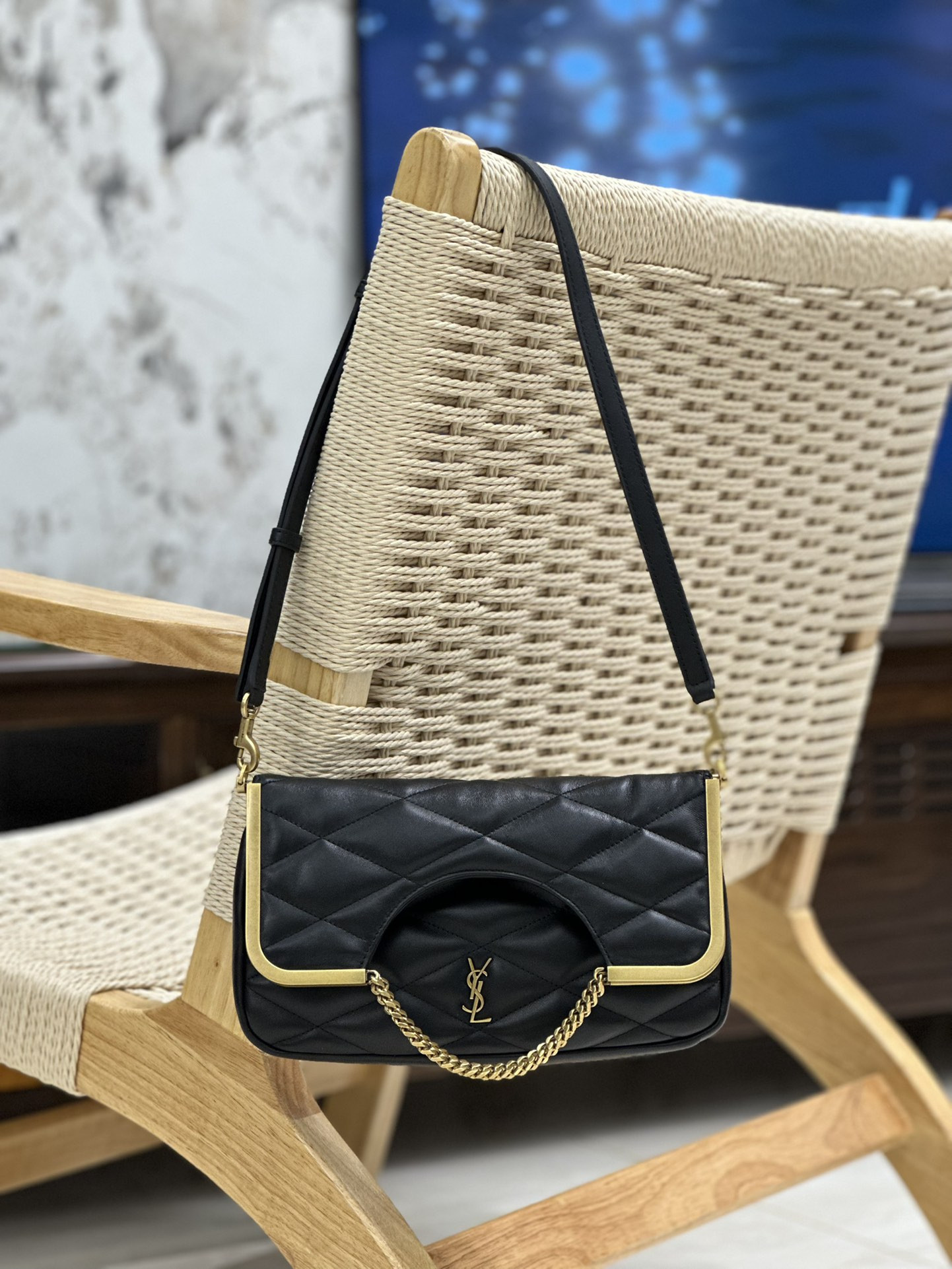 YSL 87 in quilted lambskin 26x13x5cm