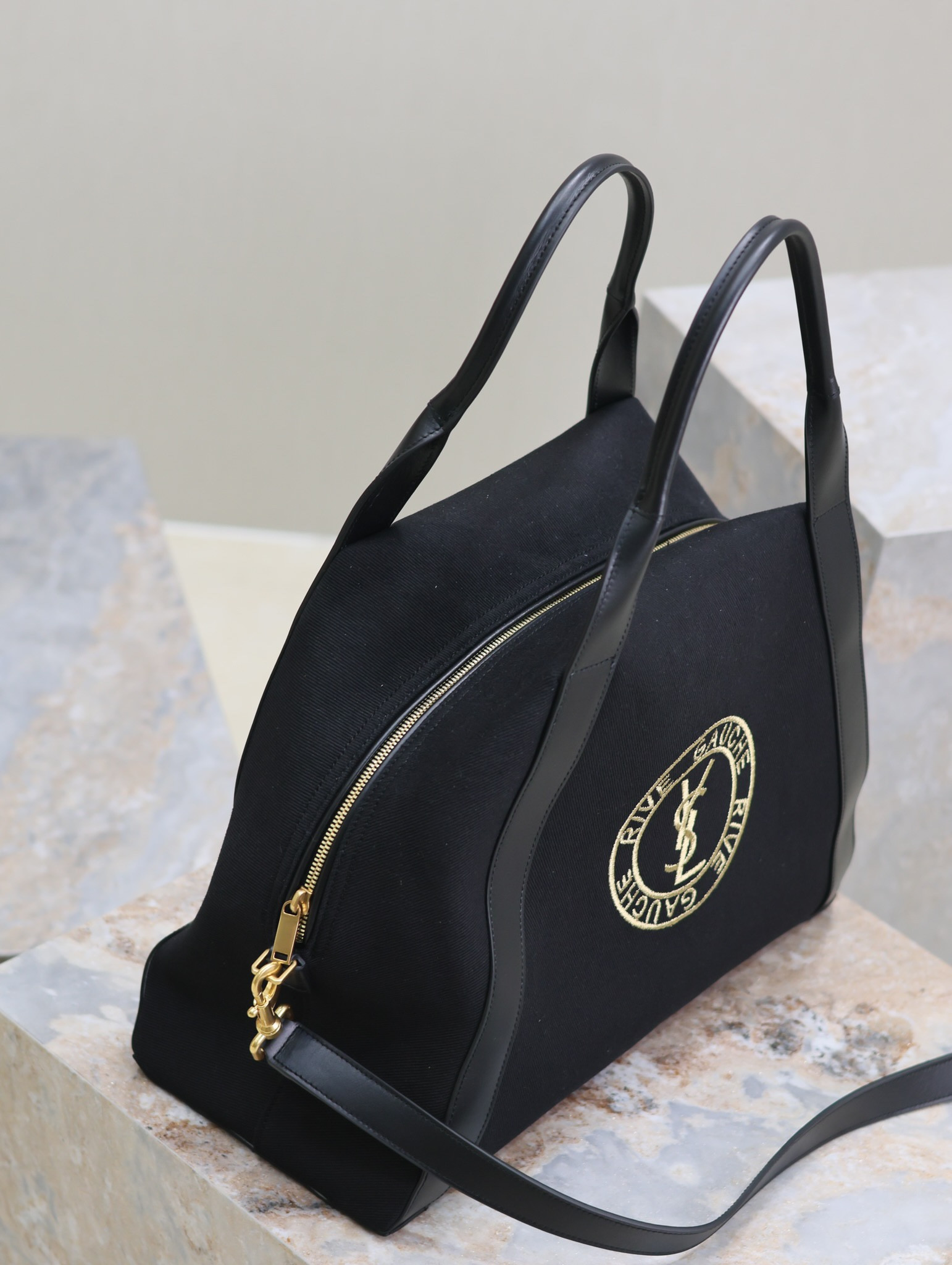 YSL RIVE GAUCHE bowling tote in canvas 42x32x18cm