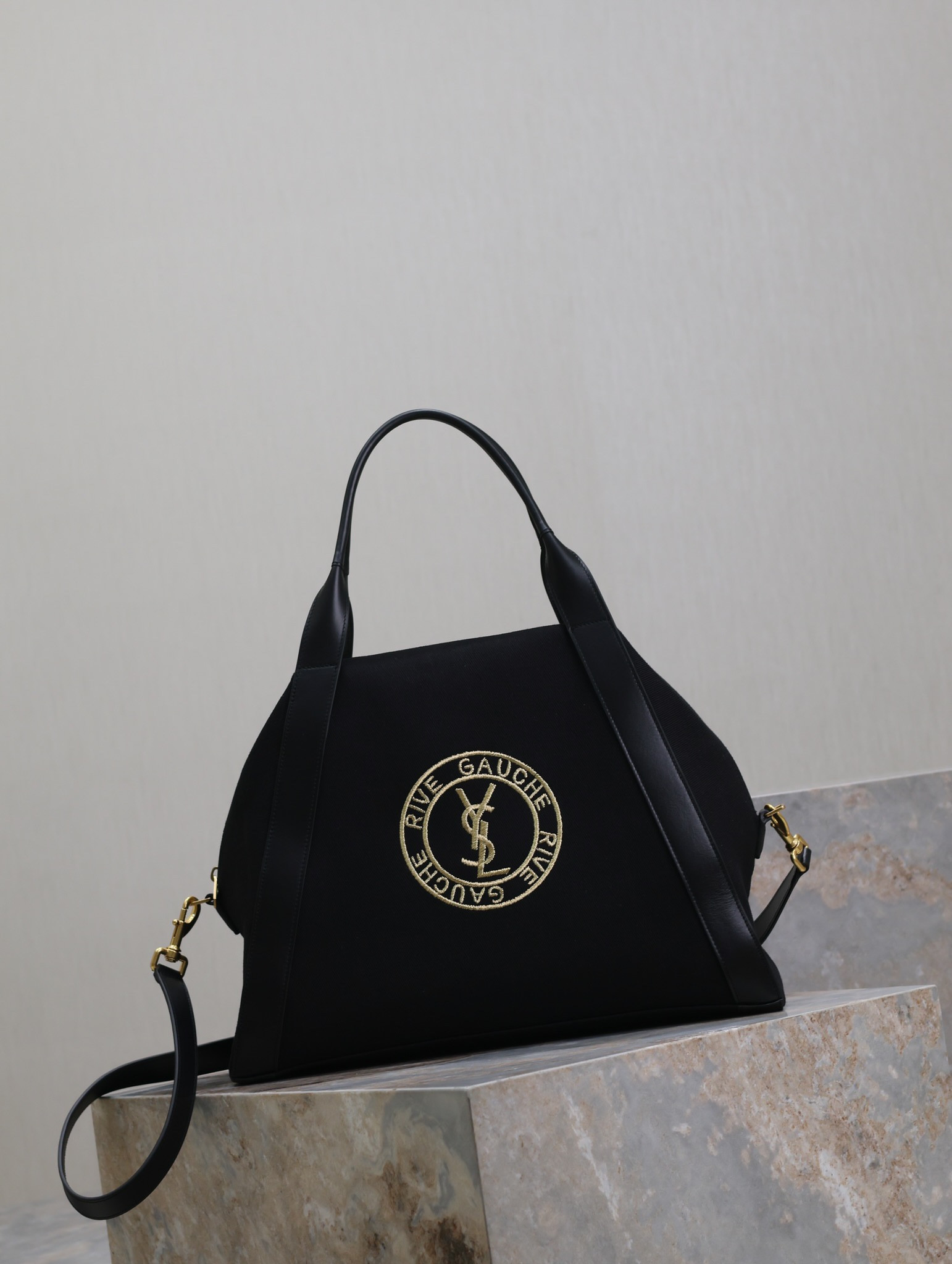 YSL RIVE GAUCHE bowling tote in canvas 42x32x18cm