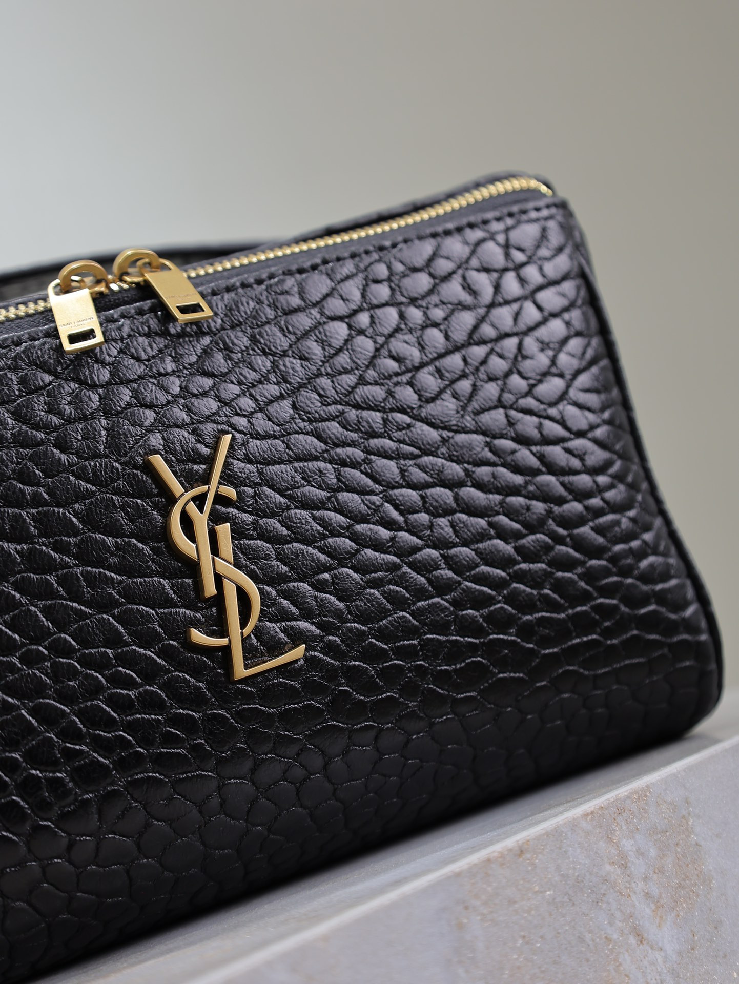 YSL GABY Vanity Case in Grained Leather 21x13x13cm