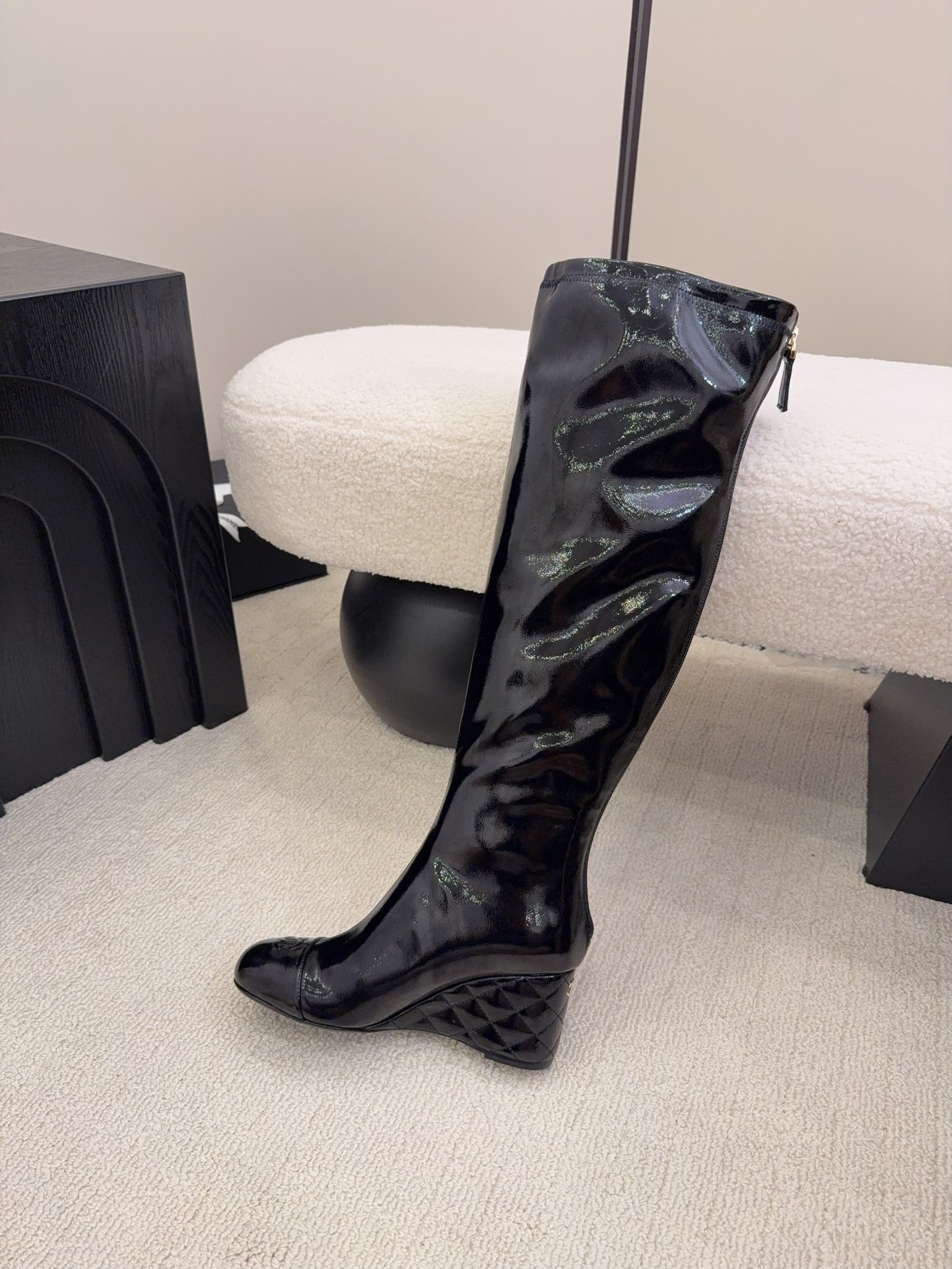 UA Chanel High Boots 7cm Heel